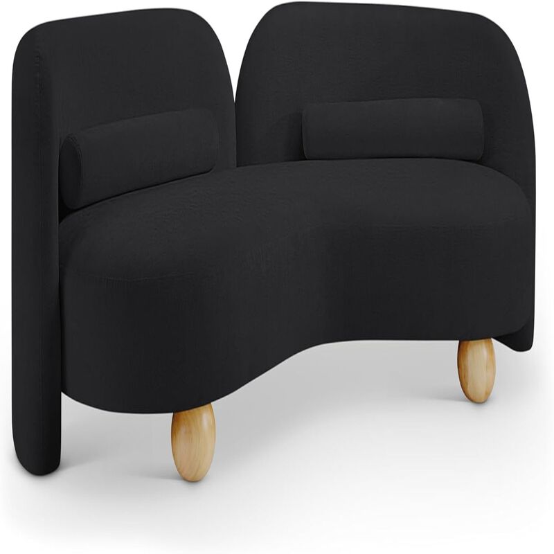 Meridian Furniture Daphne Black Chenille Fabric Sofa image number 0