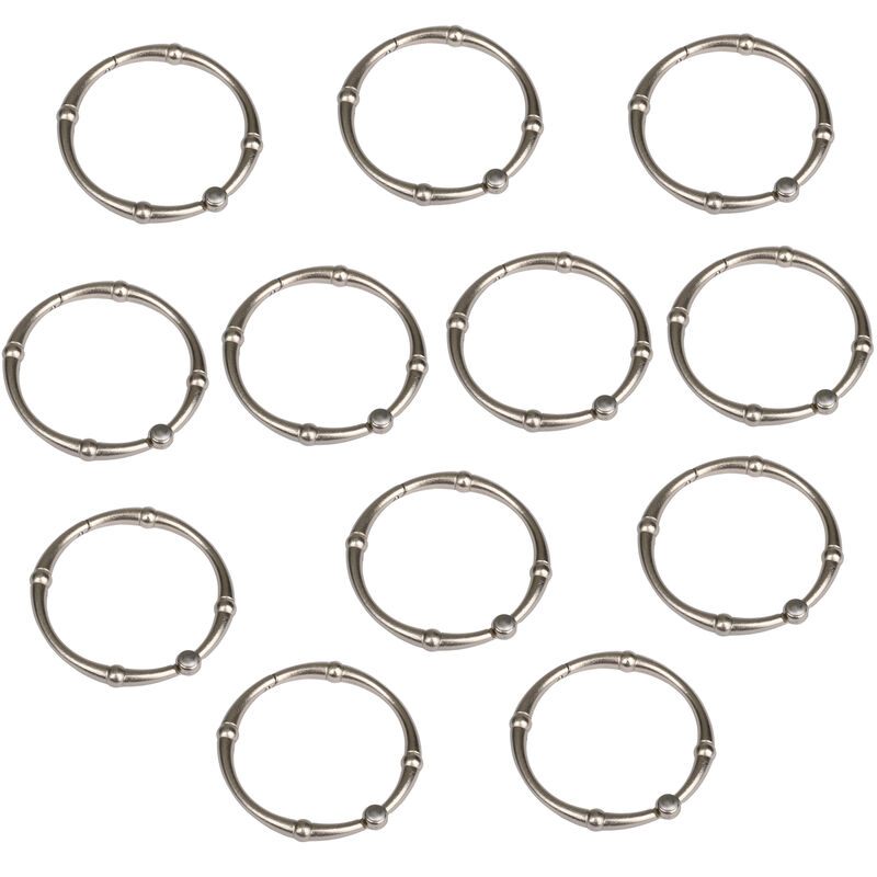 Zinc Shower Curtain Hooks, Set of 12 image number 1