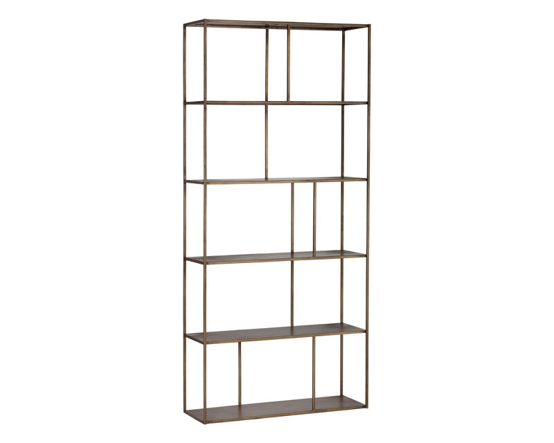 Jareth Large Antique Brass Bookcase image number 4