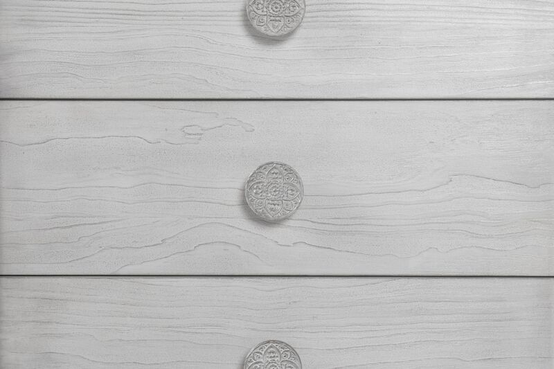 Boho Chic Six-Drawer Dresser in Washed White