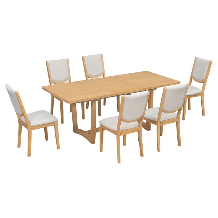 Toktes 7‑Piece Extendable Transitional Dining Set