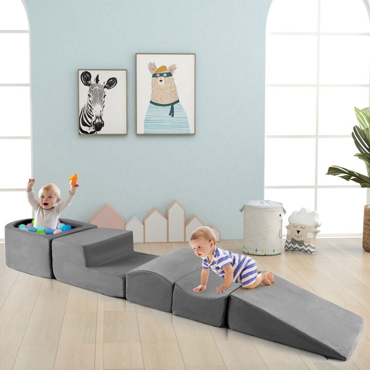 Kids 5-Piece Soft Climb and Crawl Set with Ball Pit
