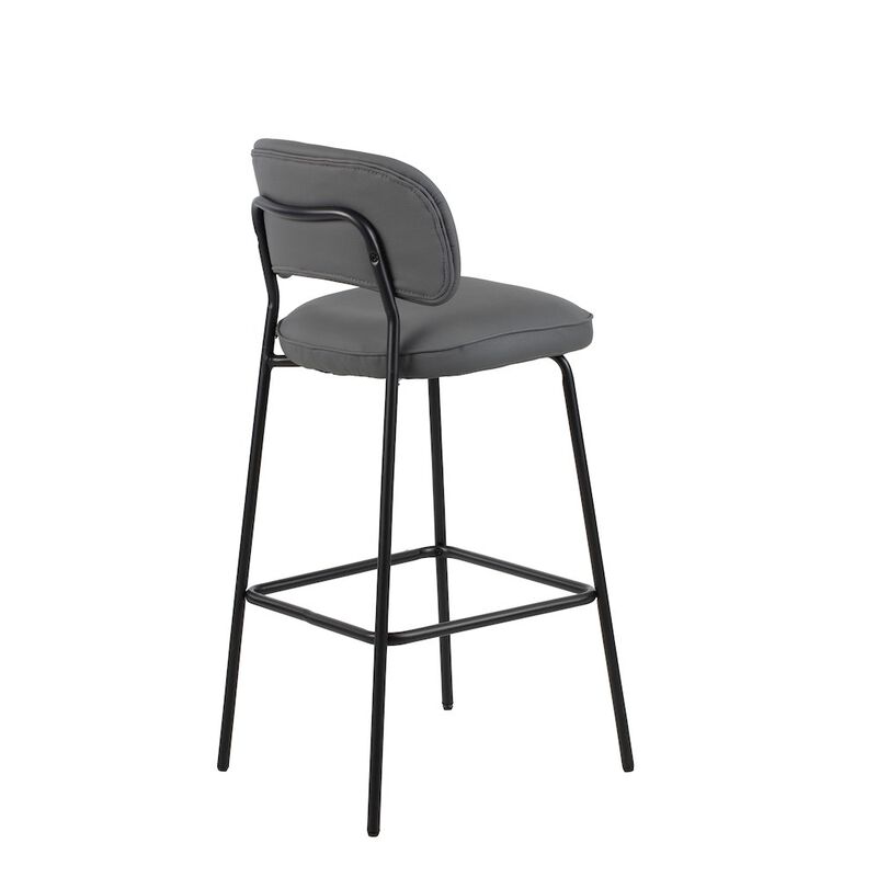 New Classic Furniture Blythe Vegan Leather Bar Chair in Gray (Set of 4)