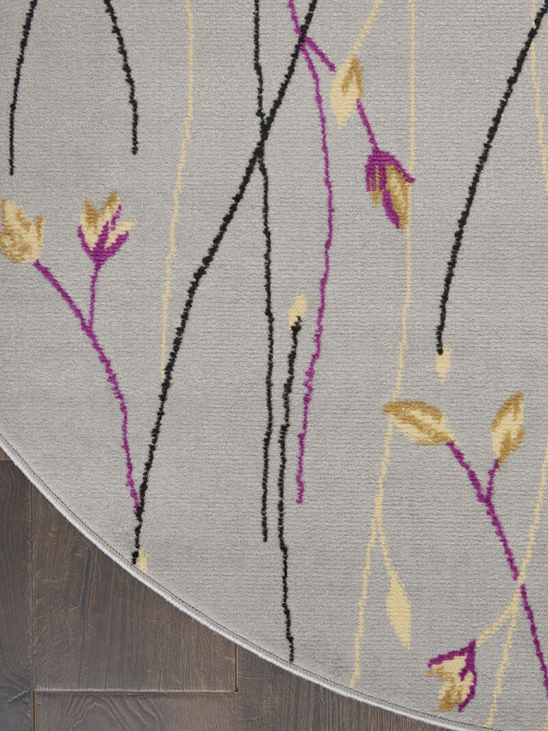 Grafix GRF15 Gray 5'3" x Round Rug