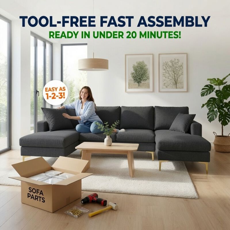 Nasbob U-Shaped Sectional Sofa image number 6