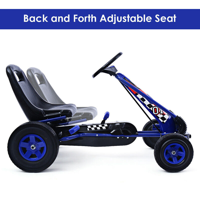 4-Wheel Kids Pedal Go-Kart Ride-On Racer Car for Outdoor Play image number 4