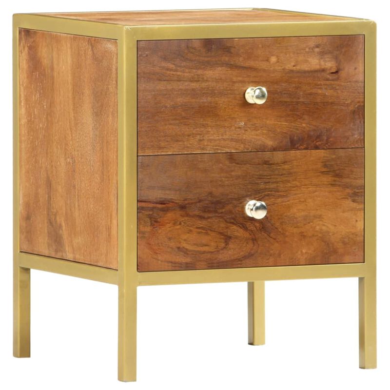 vidaXL Bedside Cabinet 15.7"x13.8"x19.7" Solid Mango Wood