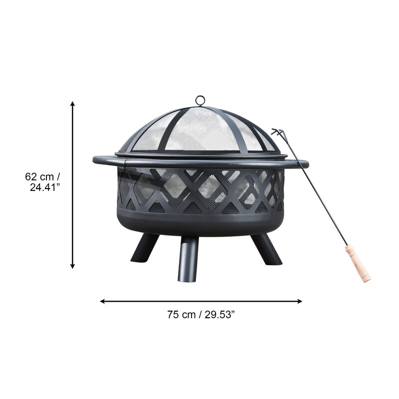 Wood Burning Fire Pit with Accessories, Black image number 5