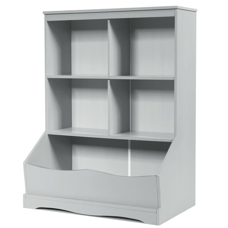 3-Tier Children's Multi-Functional Bookcase Toy Storage Bin Floor Cabinet