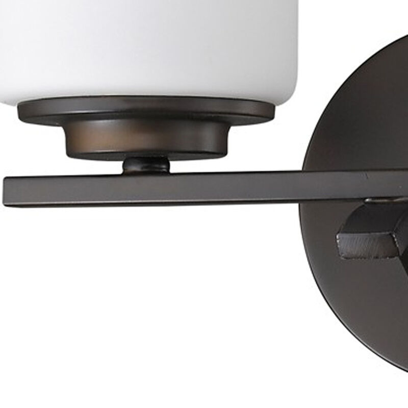 Hivvago Two Light Bronze and Glass Wall Sconce