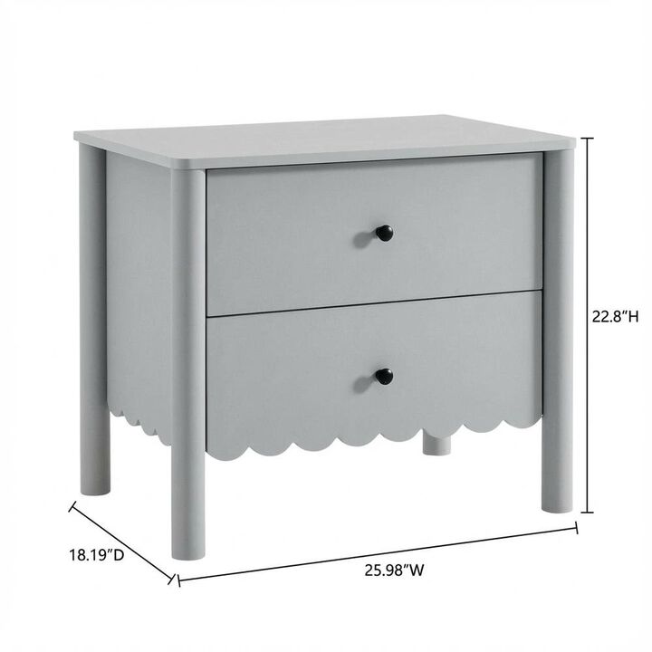 Bedside Nightstand with 2 Drawers in Elegant Finish