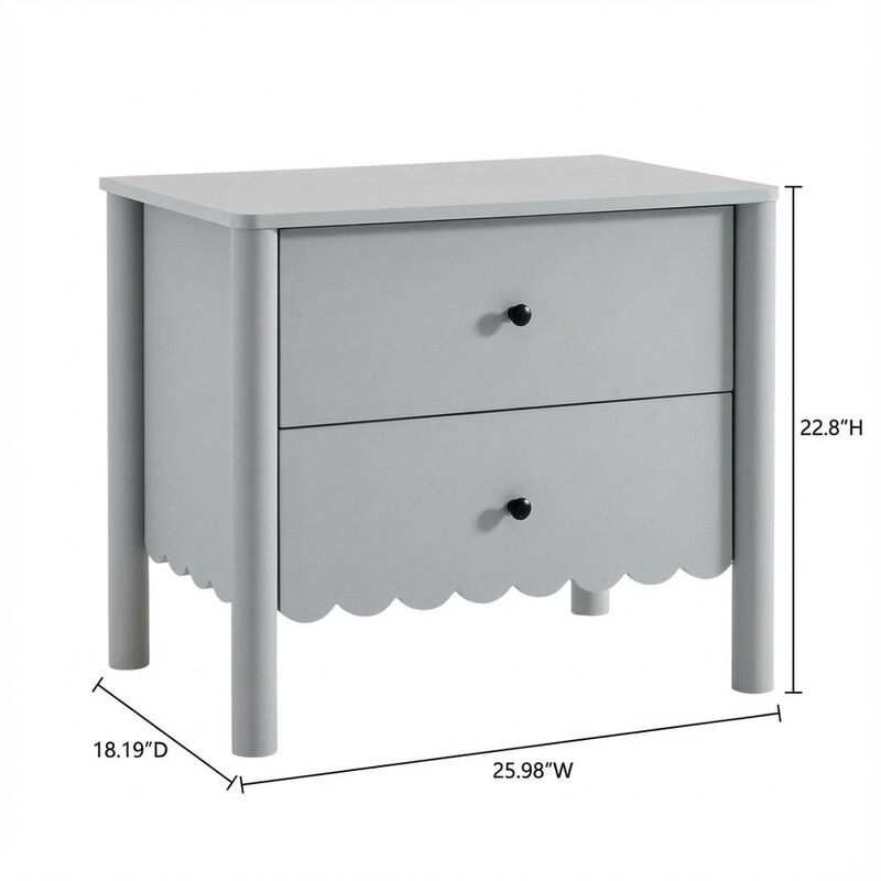 Bedside Nightstand with 2 Drawers in Elegant Finish image number 1