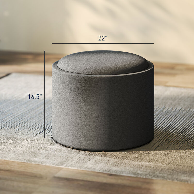 Hivvago Multifunctional Round Ottoman with Flip-Top Lid image number 2