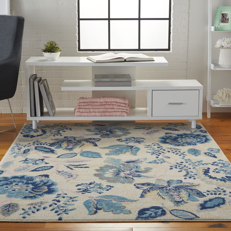 Tranquil TRA02 Ivory/Light Blue 6' x 9' Rug