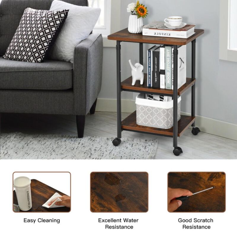 Hivvago 3-tier Adjustable Printer Stand with 360&Acirc;&deg; Swivel Casters