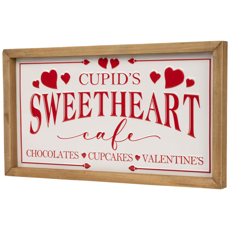Cupid's Sweetheart Cafe Valentine's Day Framed Wall Sign - 15.75"