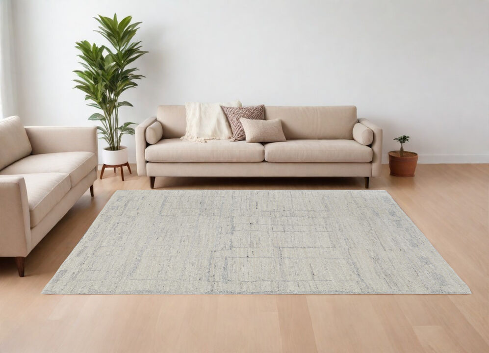HomeRoots Abstract Hand Woven Worn Faded Area Rug