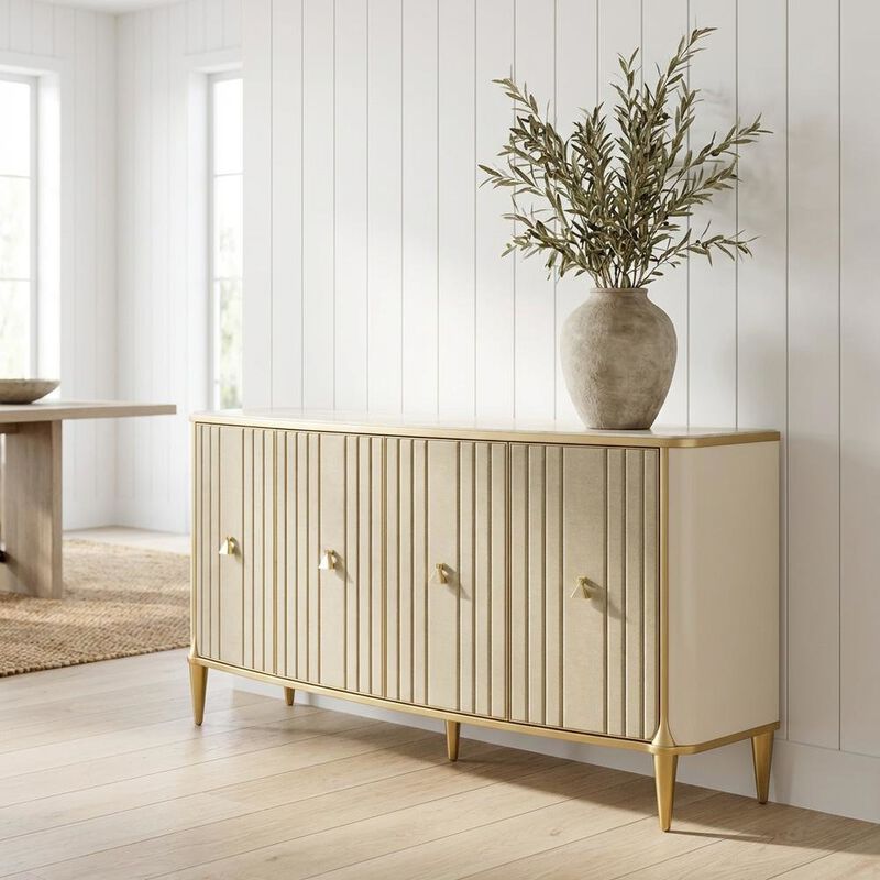 Michael Amini Scotts Square Sideboard - Light Champagne image number 1