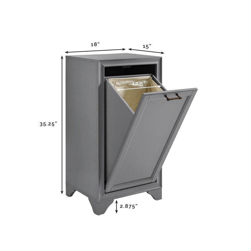 Crosley Furniture Tara Linen Hamper Gray