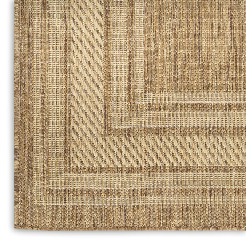 HomeRoots 6' X 9' Natural Geometric Indoor Outdoor Area Rug image number 3