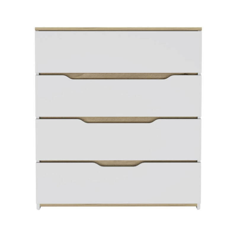 Lynbrook 4-Drawer Dresser White and Light Oak