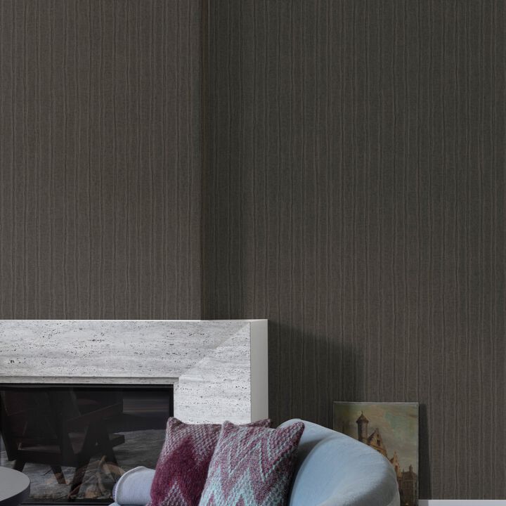 Precious Weaves Irregular Stripes Black Wallpaper PW4009
