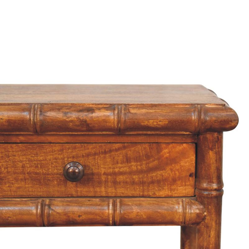 Artisan Furniture Solid Wood Bamboo Heritage Bedside Table, Brown image number 4