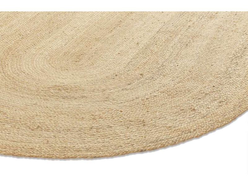 Amber Natural Braided Oval Jute Rug image number 9