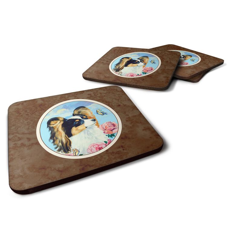 Caroline's Treasures 7242FC Papillon Foam Coasters (Set of 4), 3.5, Multicolor image number 0