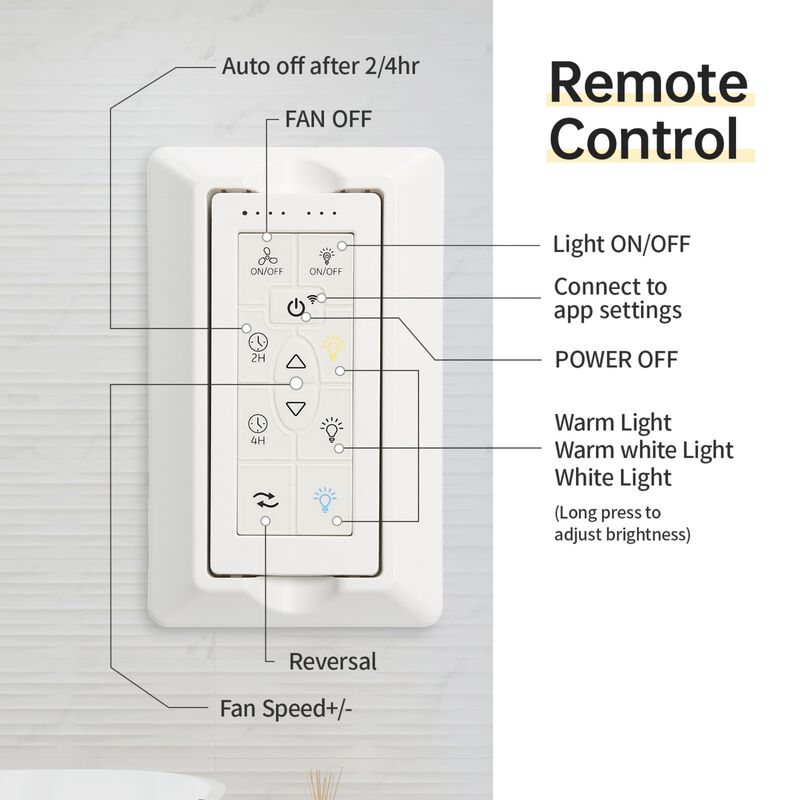 66 Inch Ceiling Fan With Dimmable Led Light 8 ABS Blades Smart Remote Control Reversible DC Motor image number 5