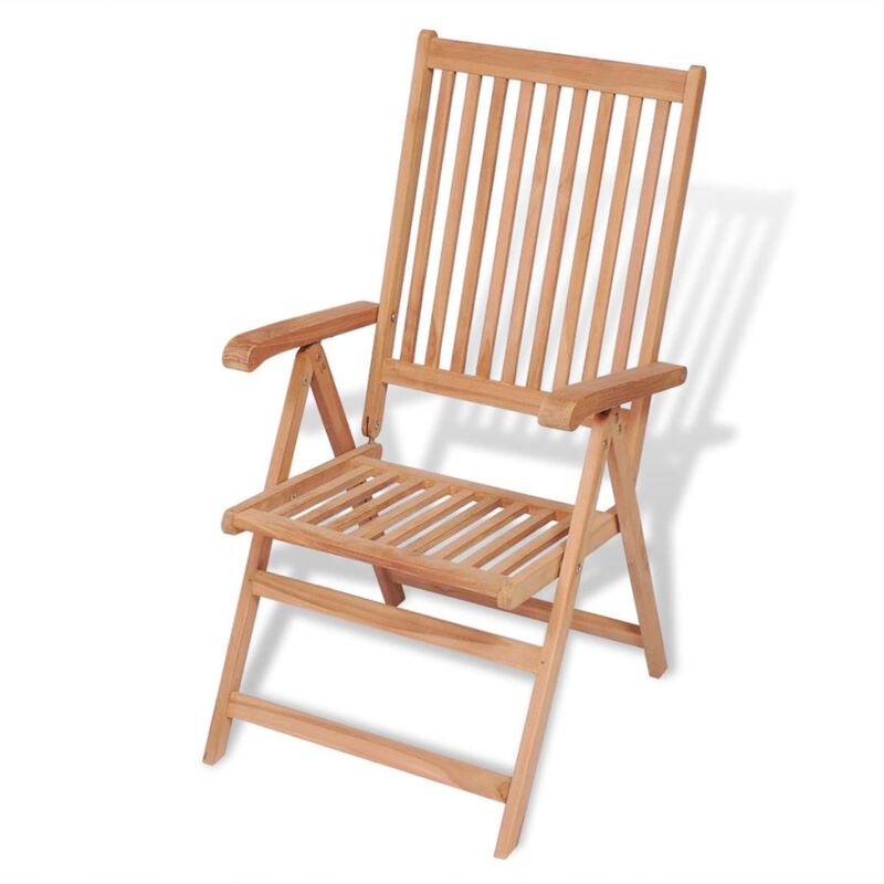 vidaXL Reclining Garden Chairs 2 pcs Solid Teak Wood