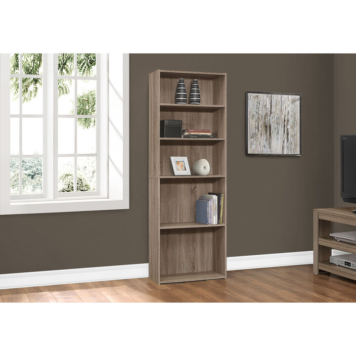 Monarch Specialties I 7468 Bookshelf, Bookcase, 6 Tier, 72"H, Office, Bedroom, Laminate, Brown, Transitional