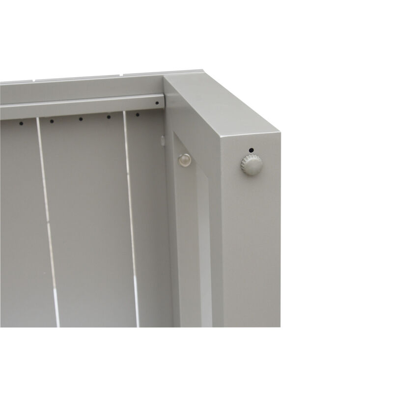 Outdoor Showcase: Contemporary Cocktail Table - Neutral Style, Beveled End Panels, Geodesic Pattern - Rust-Resistant, Scratch & Weather-Resistant Aluminum Frame