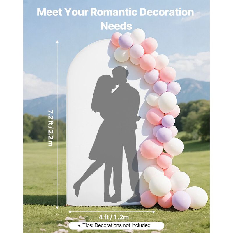 Gold Metal Arch Backdrop Stand with Cover for Wedding and Party Decorations image number 2