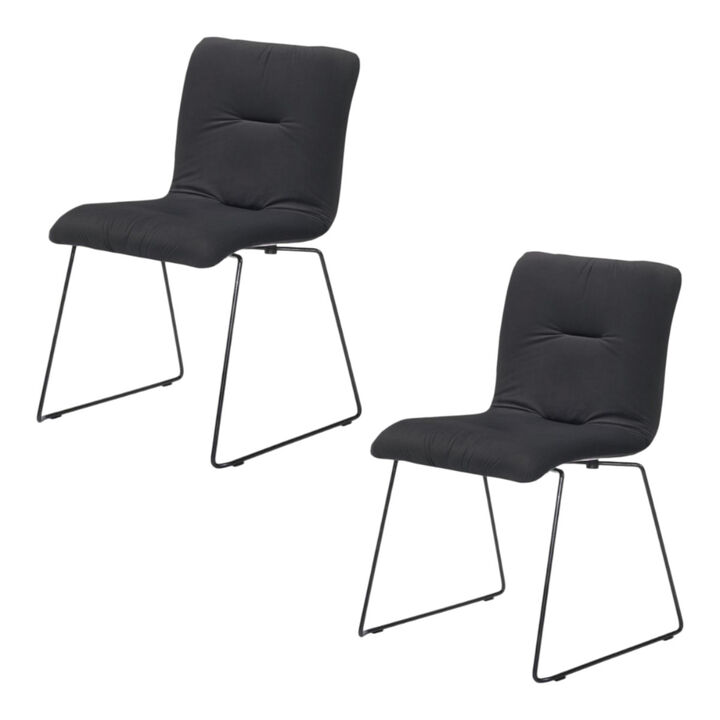 Velvet Upholstered Dining Chairs – Set of Two Elegant Seats