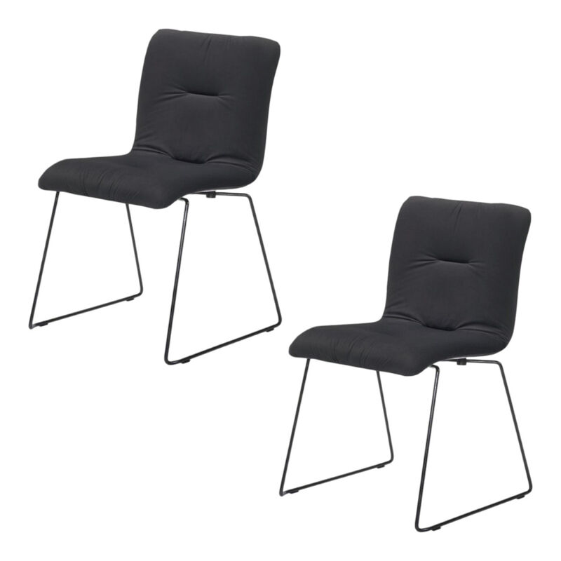 Velvet Upholstered Dining Chairs – Set of Two Elegant Seats