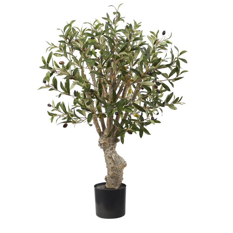 Nearly Natural 2-ft Olive Artificial Tree with 690 Leaves