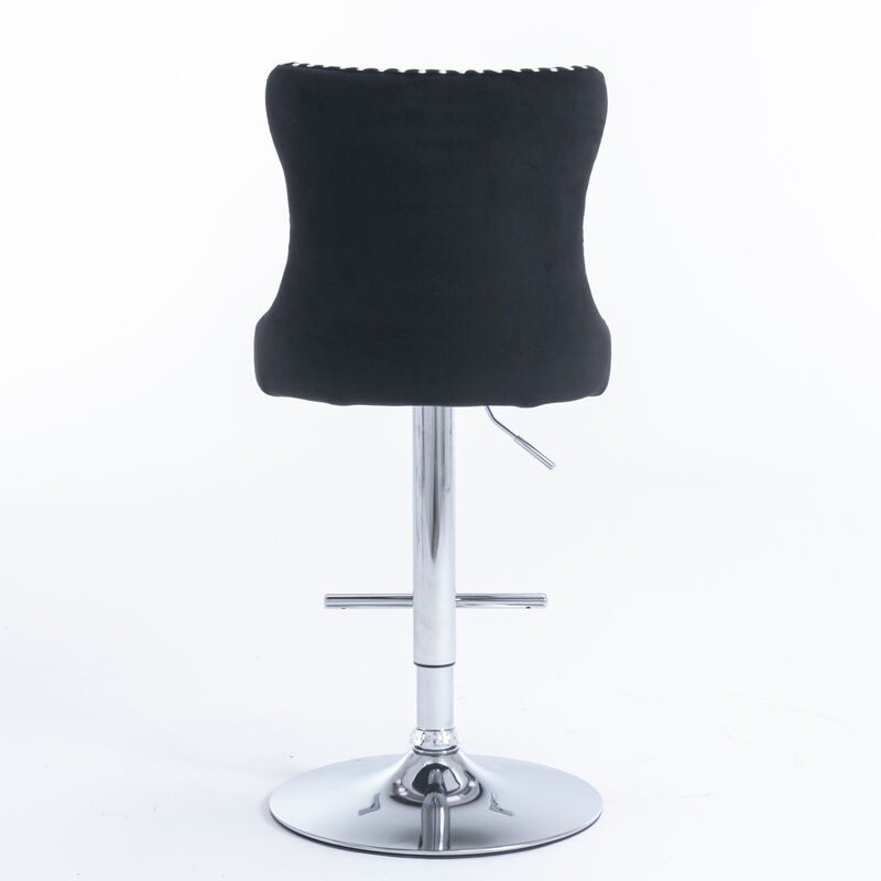 Streamdale Adjustable Swivel Velvet Bar Stools, Set of 2 image number 8