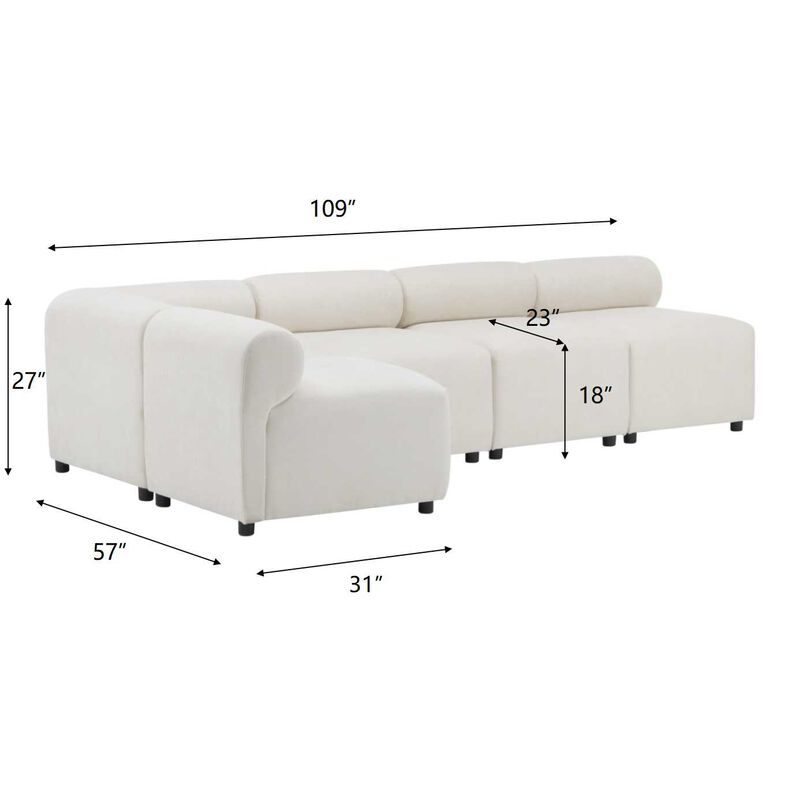 Christopher Knight Home Iansan Modern 5 Piece Chenille Modular Sectional Sofa with Rround Back
