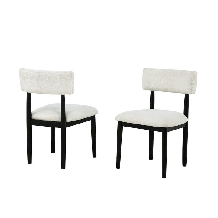Yvetta Mid Century Modern Dining Chairs, Set of 2, White/Black