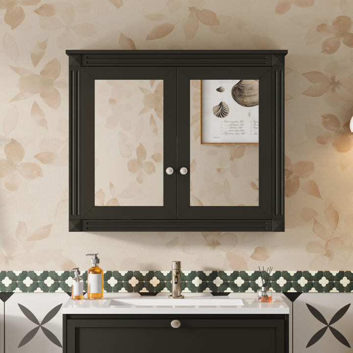 ELEMENT ACE Stylish Wall-Mounted Mirror Cabinet with Adjustable Shelves