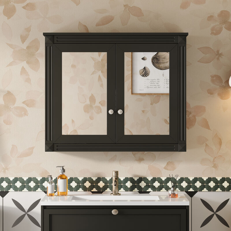 ELEMENT ACE Stylish Wall-Mounted Mirror Cabinet with Adjustable Shelves image number 1