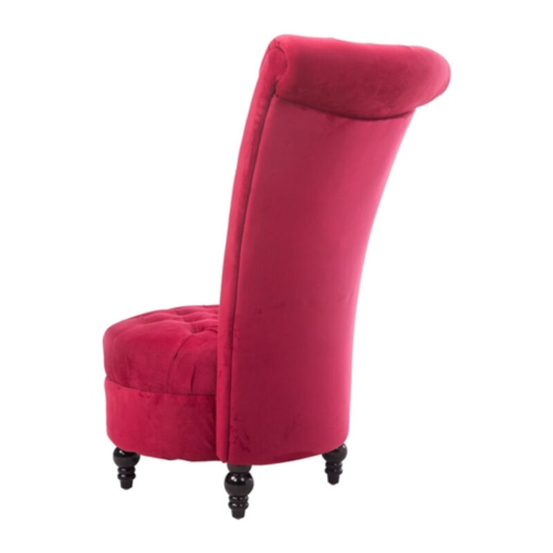 Tufted High Back Plush Velvet Upholstered Accent Chair For Living Room