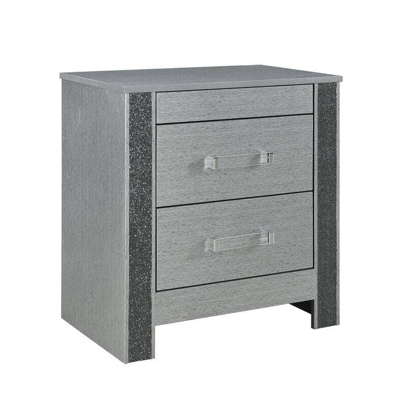 Logan Silver Modern Glam Nightstand image number 2