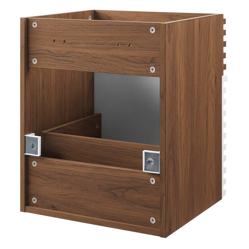 Modway Render 17" MDF Wood Wall-Mount Bathroom Vanity Cabinet in White/Walnut image number 3