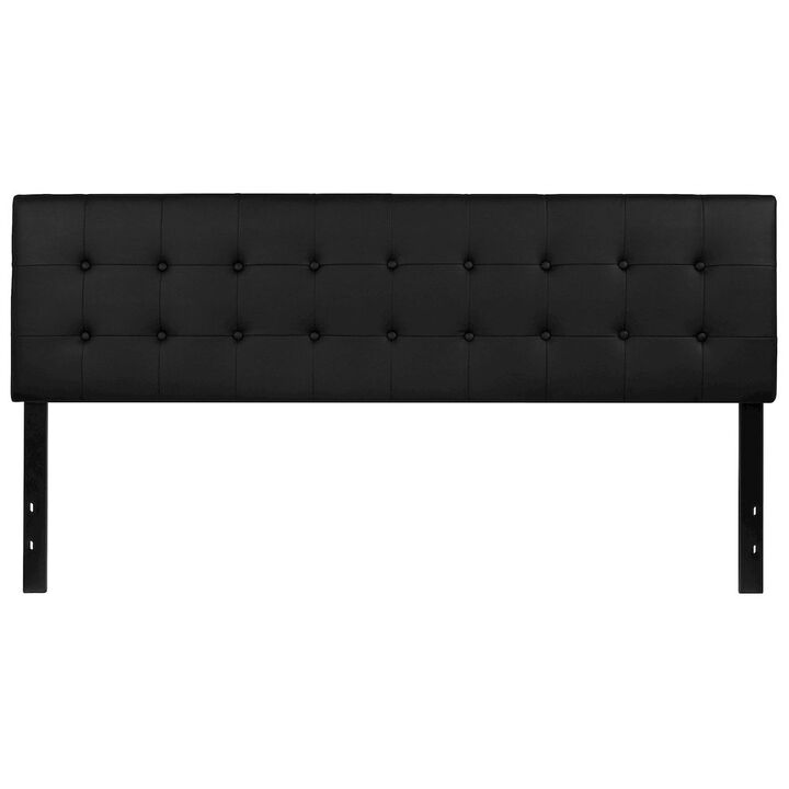 Flash Furniture Tufted Upholstered King Size Headboard in Black Vinyl