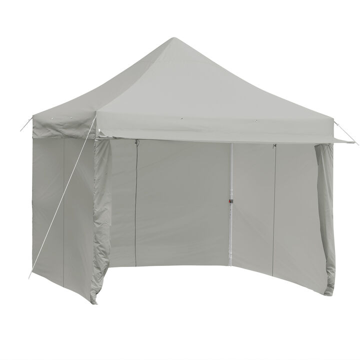 Pop-up Gazebo with 5 Removable Zippered Sidewalls and Extended Awning For Outdoors