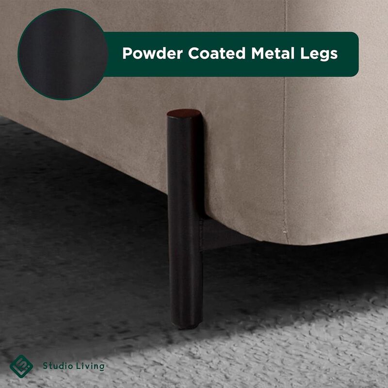 Connor 31.1-inch Taupe Velvet Storage Ottoman image number 6