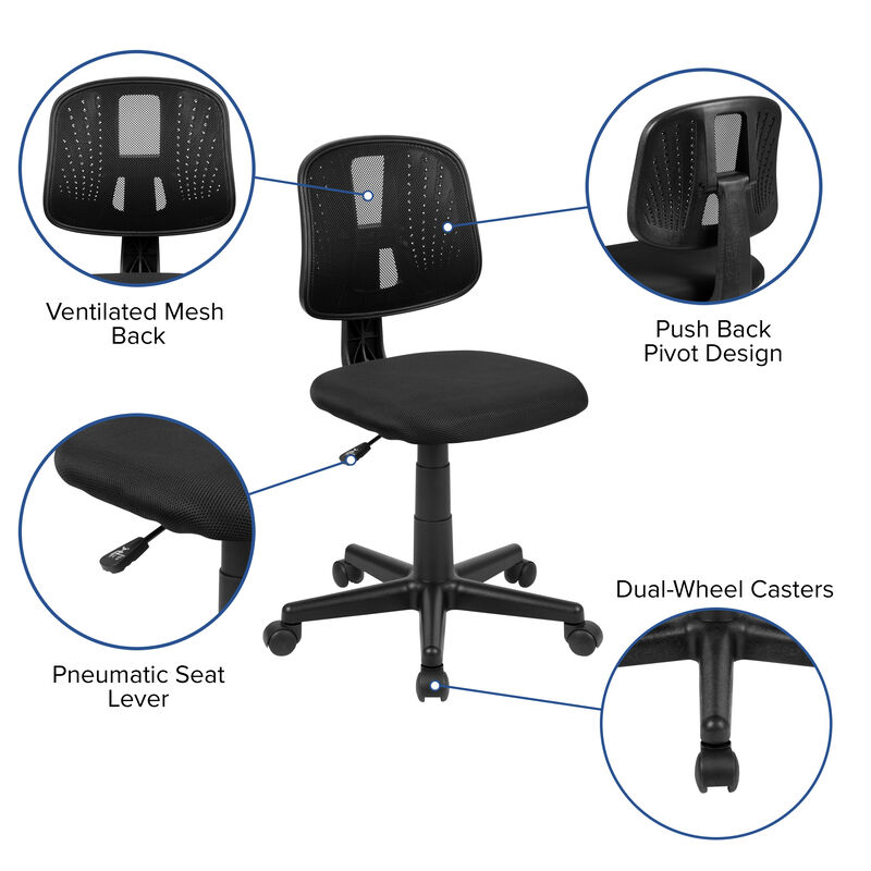 Flash Fundamentals Mid-Back Mesh Swivel Task Office Chair with Pivot Back image number 3