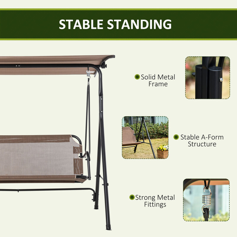 Hivvago 2-Seat Patio Swing with Adjustable Canopy image number 5